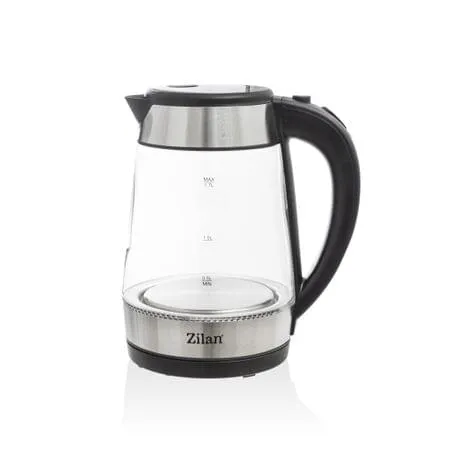 Fierbator electric ZILAN ZLN-3963 cu iluminare LED - 1.7L, 2200W, sticla eleganta cu inox