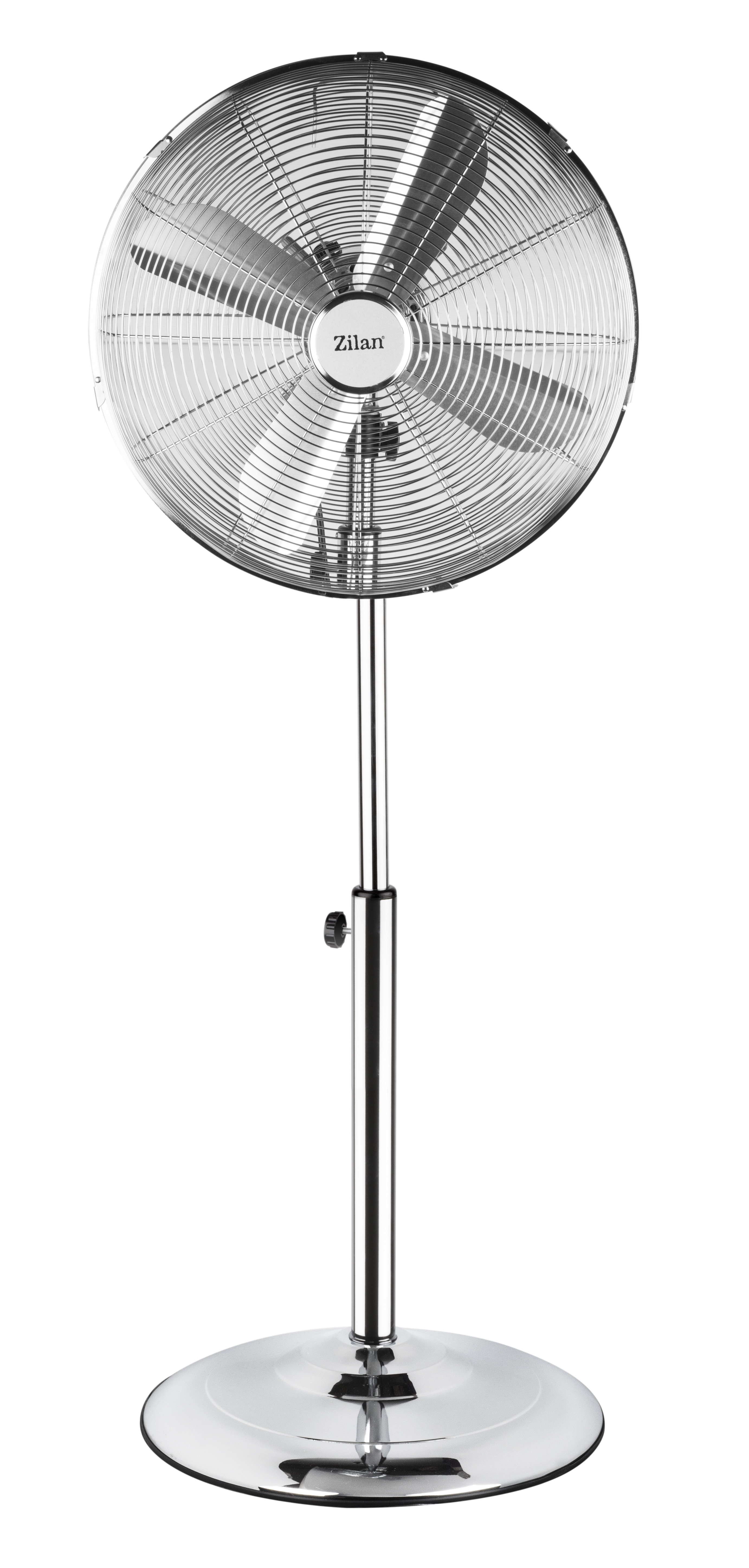 Ventilator din inox cu picior ZILAN ZLN-1112 - 50W, 3 viteze, oscilatie automata, inaltime reglabila 88-120cm