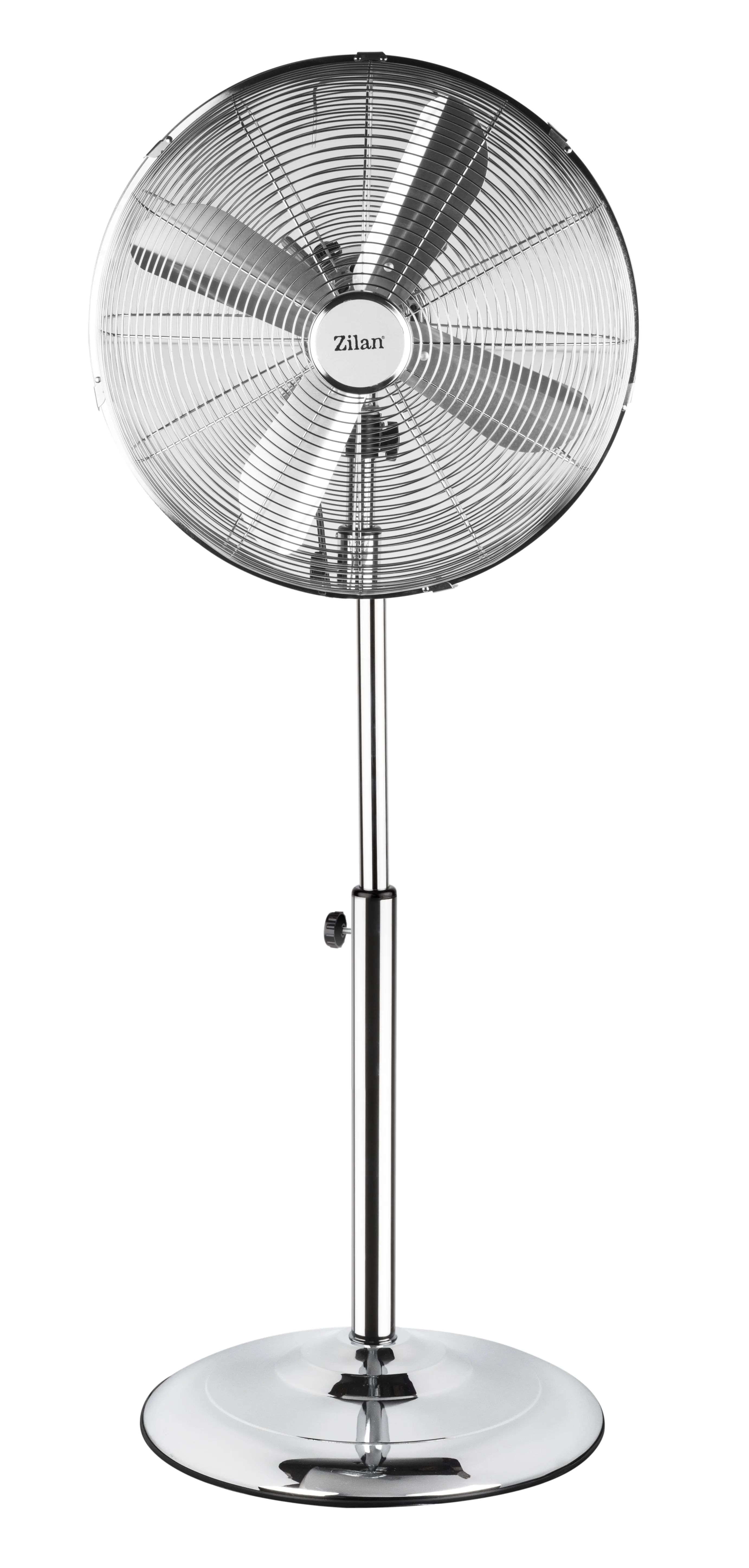 Ventilator din inox cu picior ZILAN ZLN-1112 - 50W, 3 viteze, oscilatie automata, inaltime reglabila 88-120cm