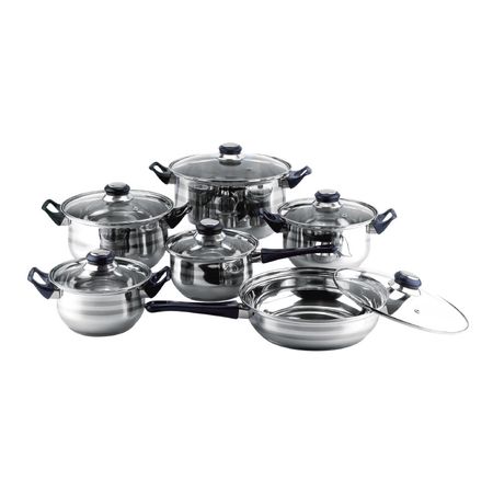 Set oale inox 12 piese Floria ZLN-4038 - compatibil inductie, fund triplu stratificat, design elegant