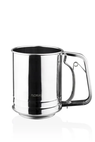 Sita pentru zahar pudra Floria din inox - 10cm diametru - Ideala pentru prajituri si deserturi