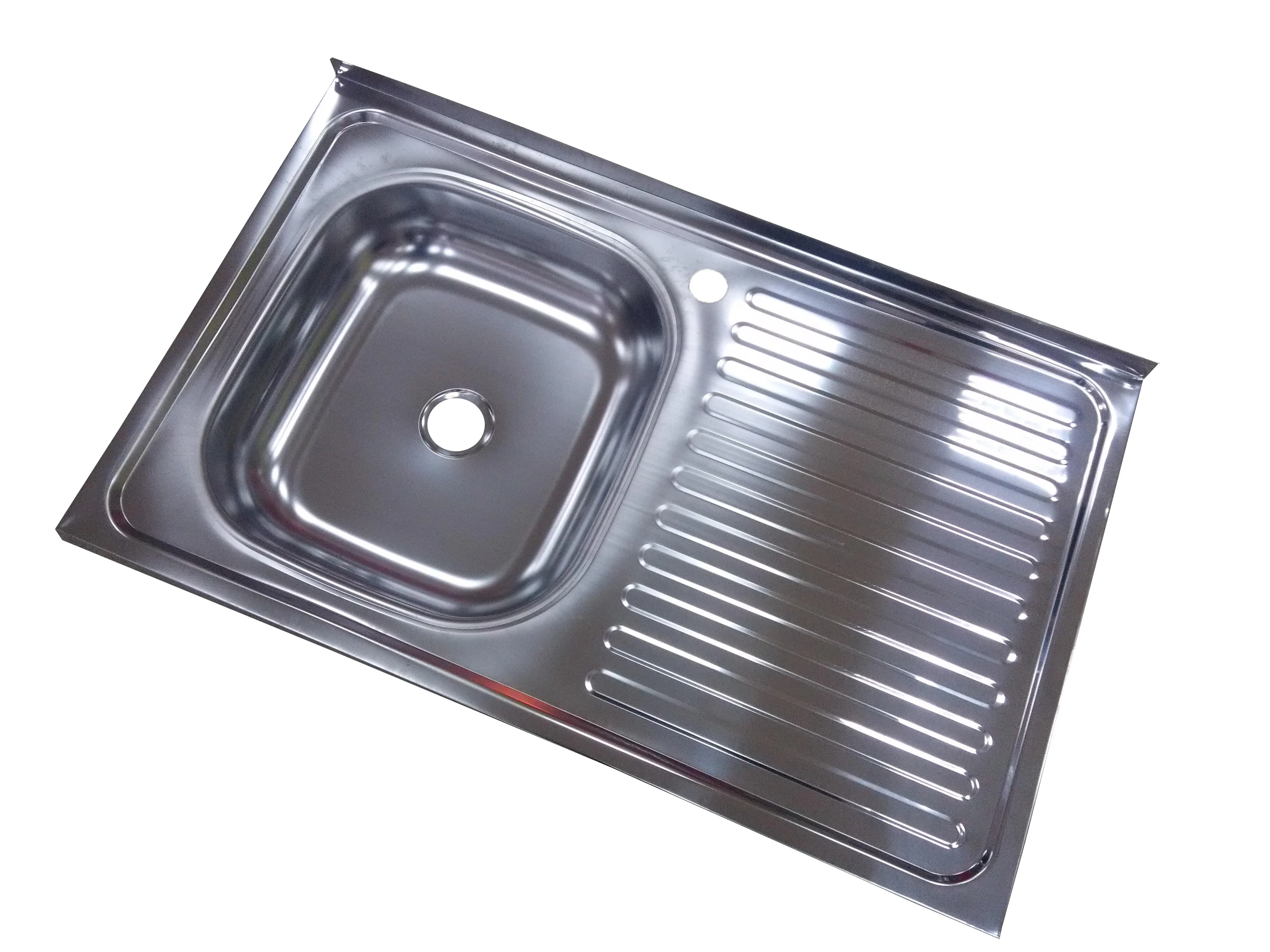 Chiuveta inox cu Picurator 50x80cm - montare stanga, finisaj lucios + sifon inclus