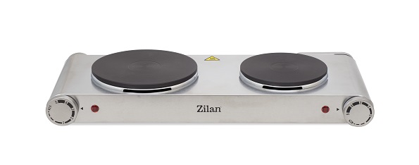 Plita electrica ZILAN ZLN-0542 din inox - 2 ochiuri, 2250W, termostat reglabil