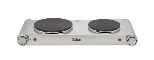 Plita electrica ZILAN ZLN-0542 din inox - 2 ochiuri, 2250W, termostat reglabil