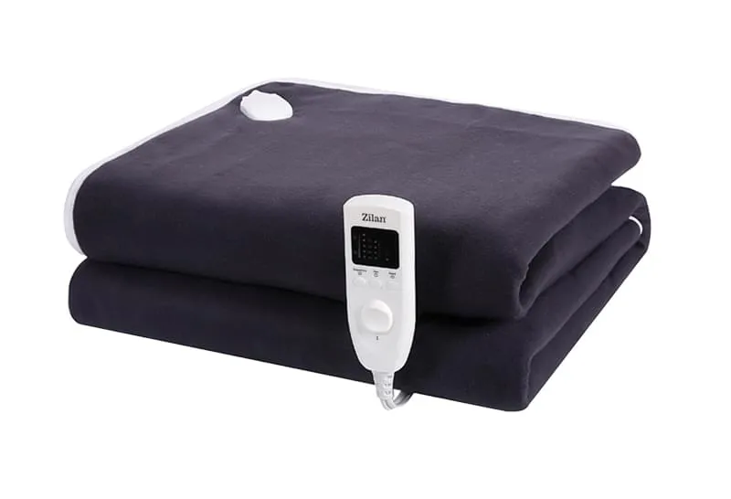 Patura electrica cu incalzire ZILAN ZLN-4113 - 150x80cm, 60W, temporizator 10h, polar Fleece Bleumarin