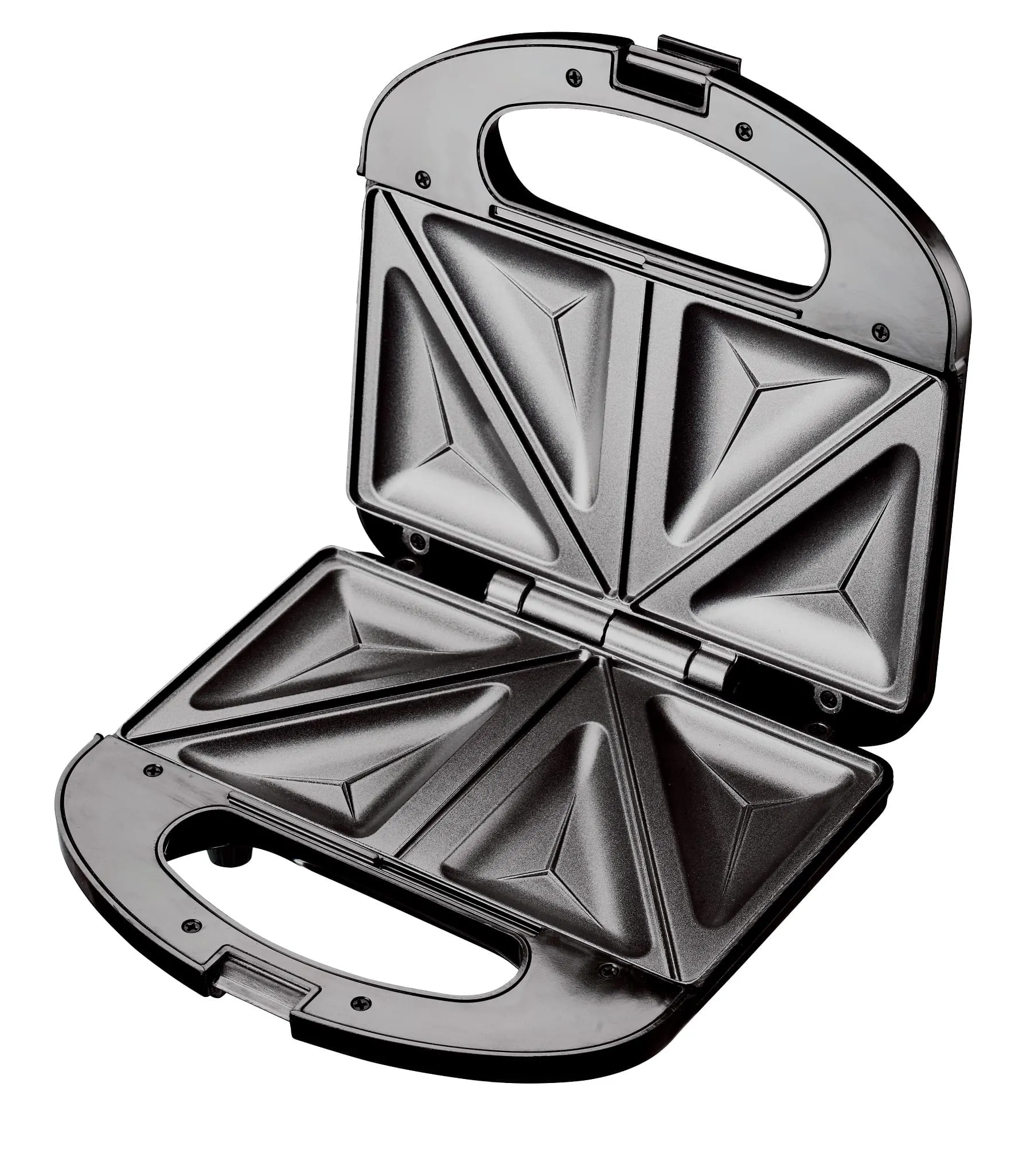 Sandwich-maker Floria ZLN-4304, 750W, placi antiaderente triunghi, design compact, negru