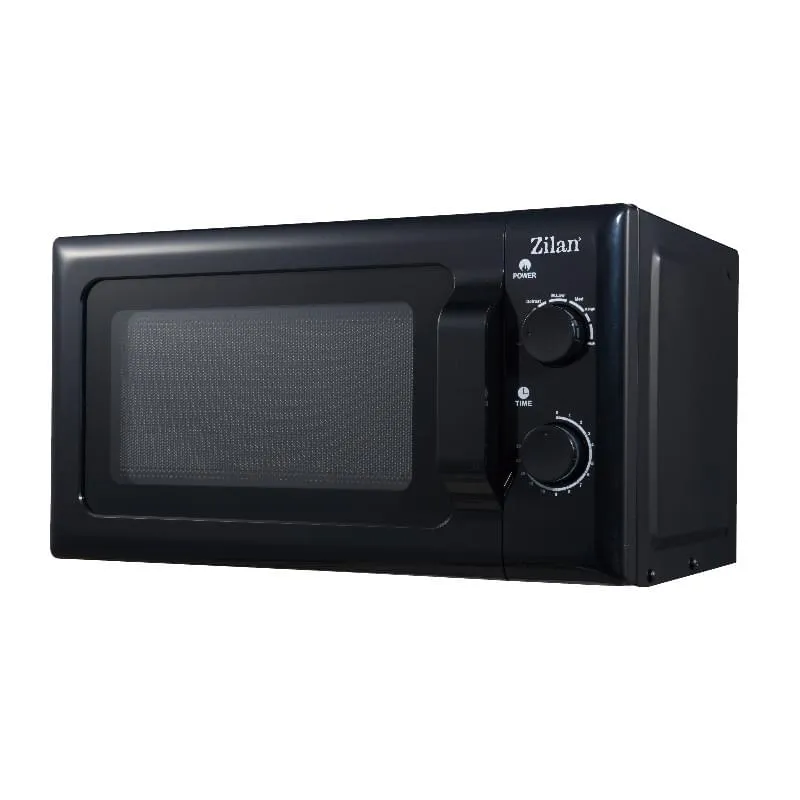 Cuptor cu microunde Zilan ZLN-1222, 20L, 700W, 6 trepte putere, dezghet rapid, comenzi mecanice, negru