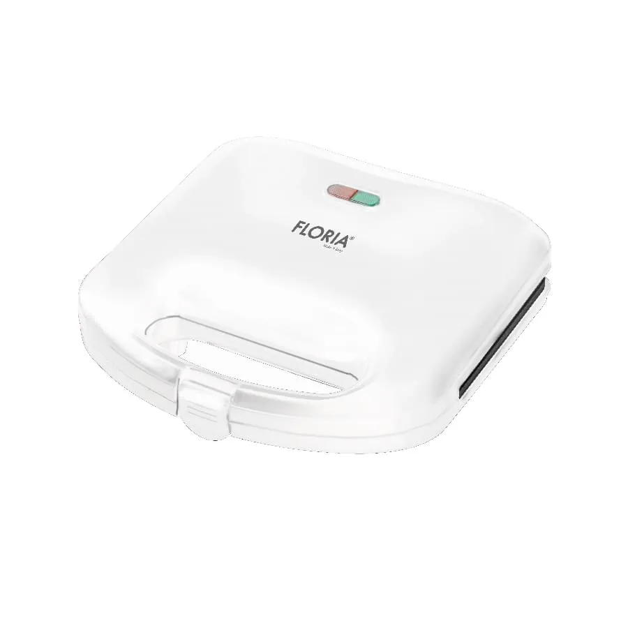 Sandwich maker Floria ZLN-0830 - grill antiaderent 750W, alb, perfect pentru familii mici