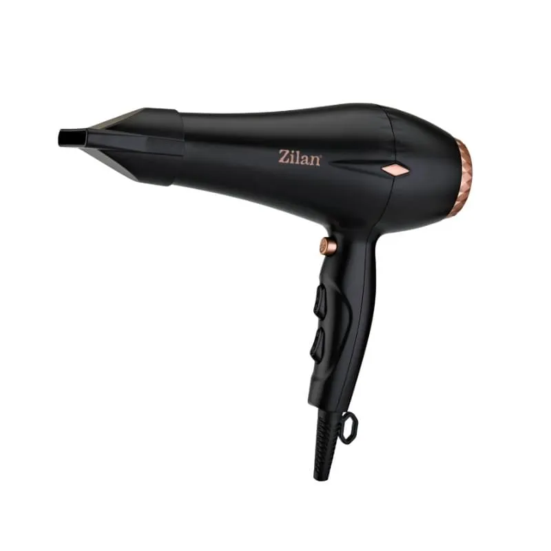 Uscator de par profesional Zilan ZLN-1239, 2200W, 3 trepte temperatura si viteza, concentrator si difuzor incluse