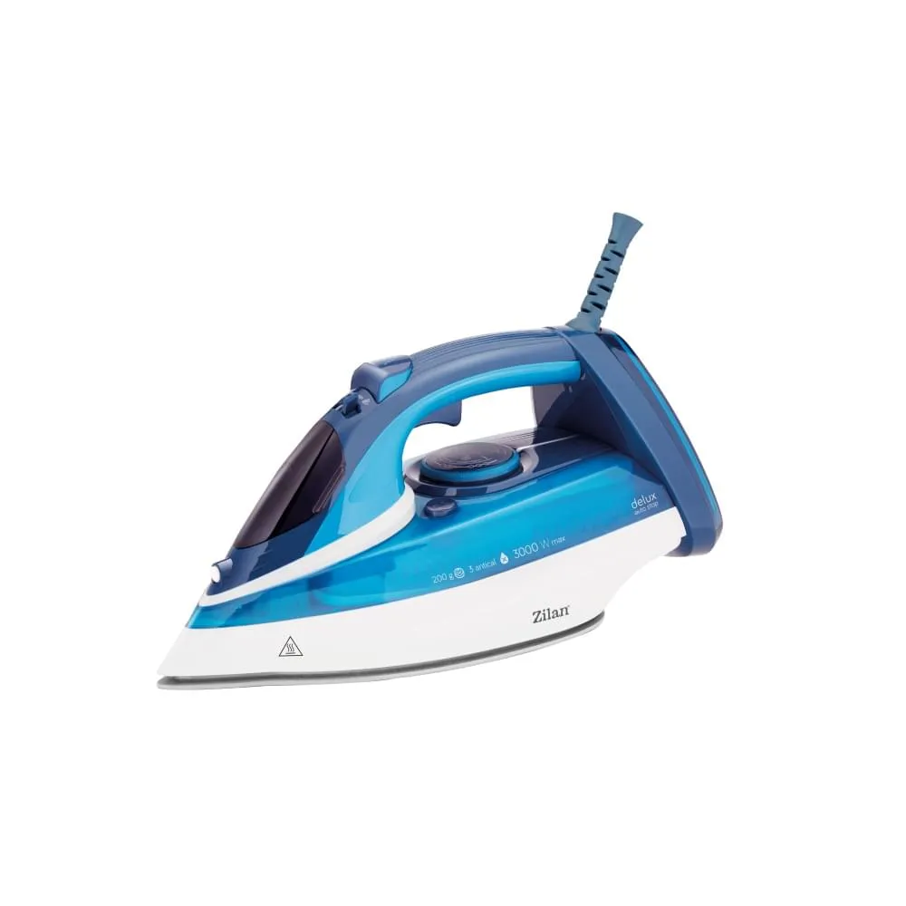 Fier de calcat Zilan ZLN2908, 3000W, talpa ceramica, albastru - calca rapid si eficient