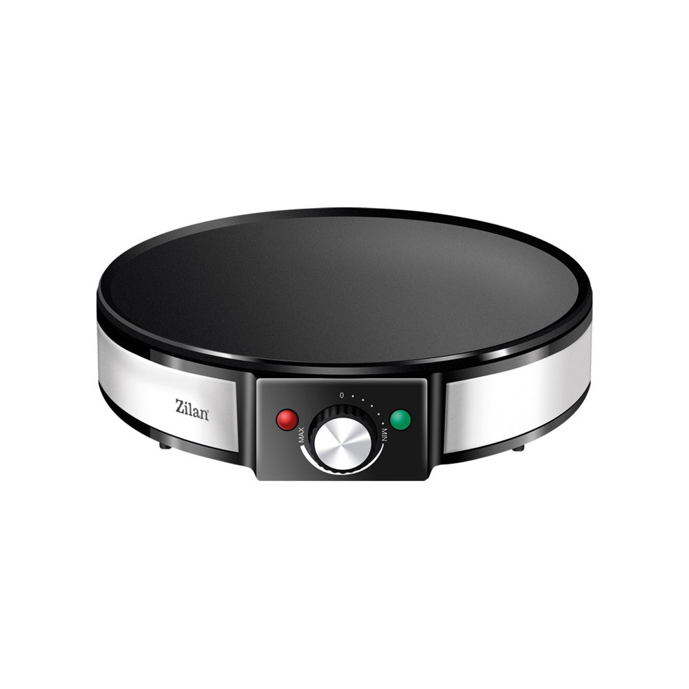 Aparat pentru clatite Zilan ZLN2922 - diametru 30cm, 1200W, temperatura reglabila, inox/ negru + accesorii
