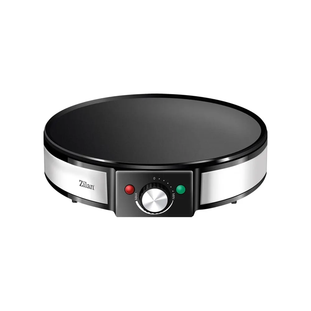 Aparat pentru clatite Zilan ZLN2922 - diametru 30cm, 1200W, temperatura reglabila, inox/ negru + accesorii