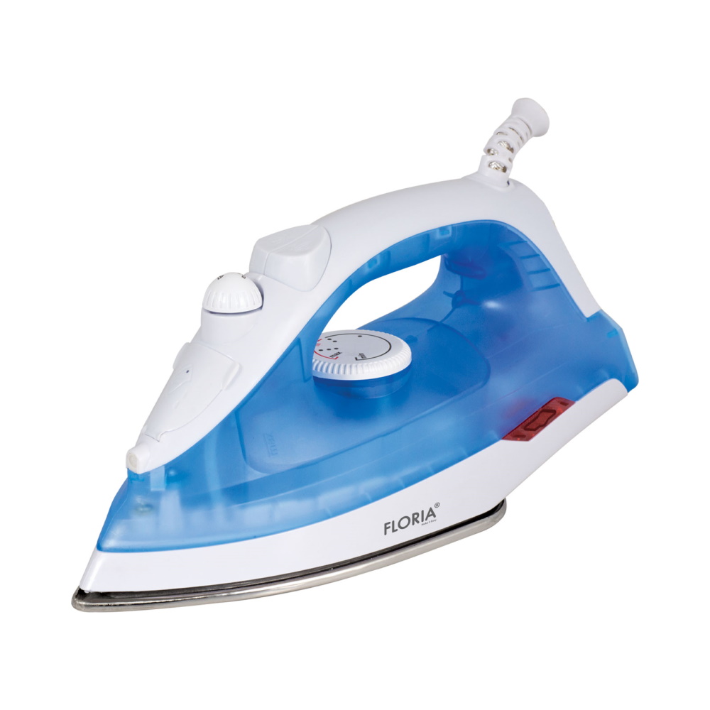 Fier de calcat Floria ZLN2892 cu aburi, 1600W, talpa ceramica, temperatura reglabila - albastru