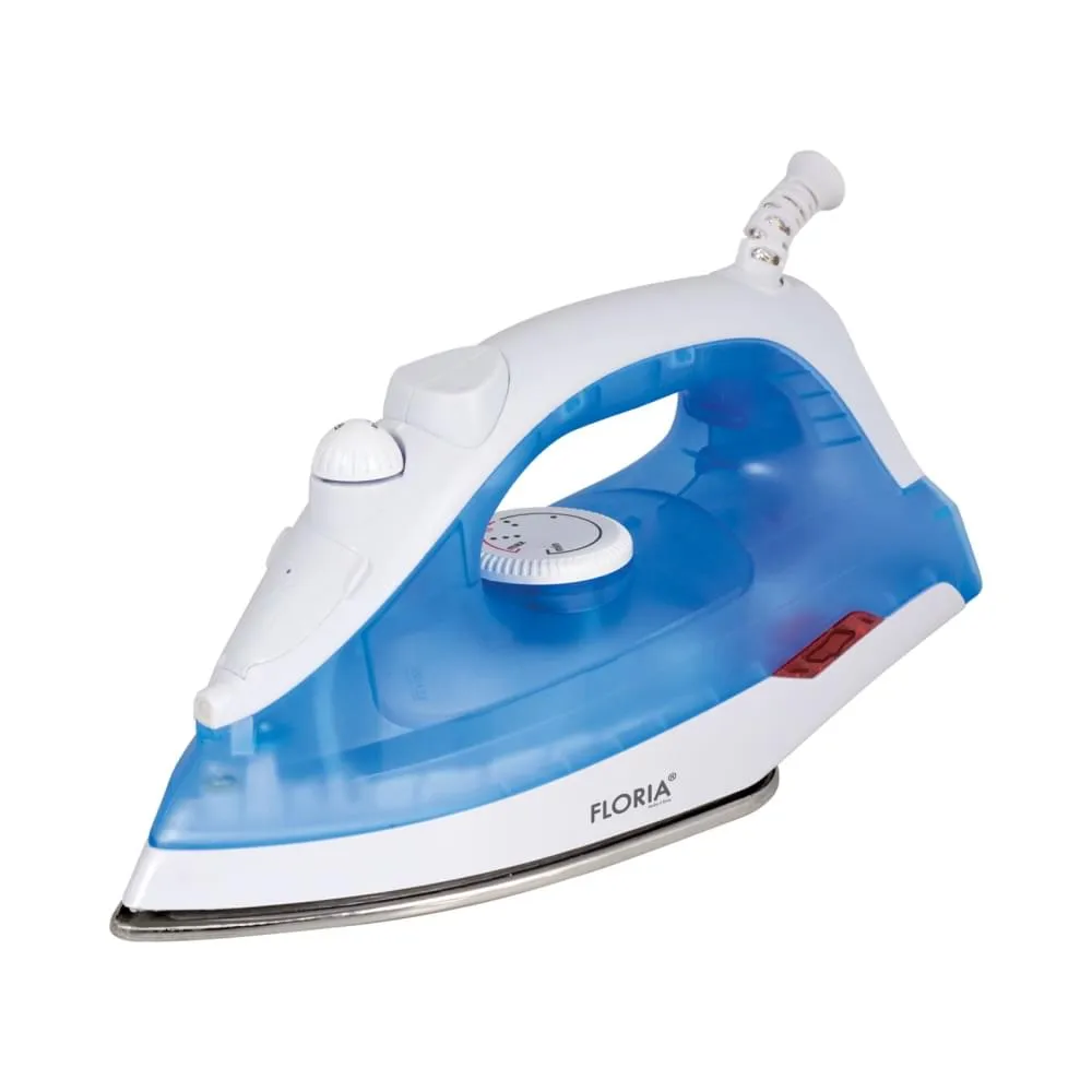 Fier de calcat Floria ZLN2892 cu aburi, 1600W, talpa ceramica, temperatura reglabila - albastru