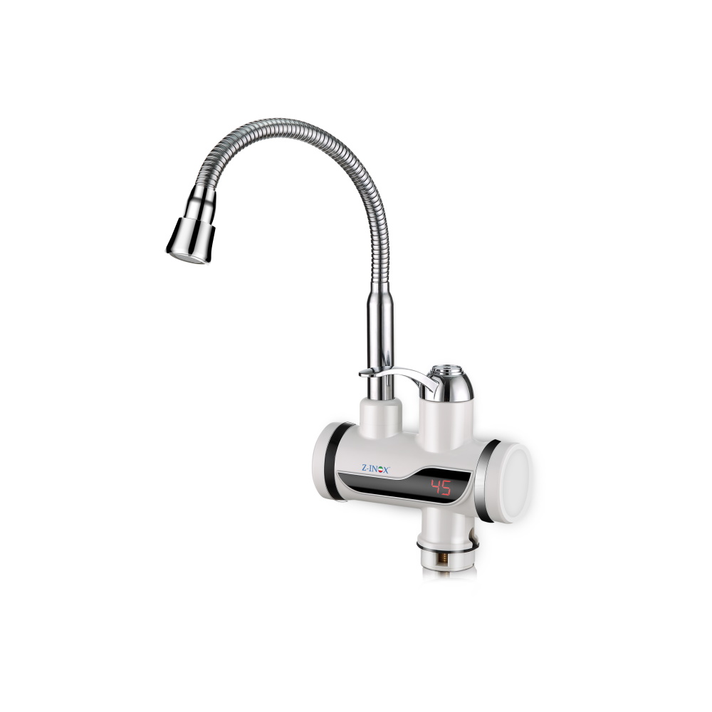 Robinet electric cu incalzire instanta Z-Inox ZLN5480 - 3000W, Afisaj LED, design alb elegant