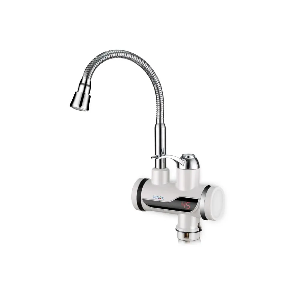 Robinet electric cu incalzire instanta Z-Inox ZLN5480 - 3000W, Afisaj LED, design alb elegant
