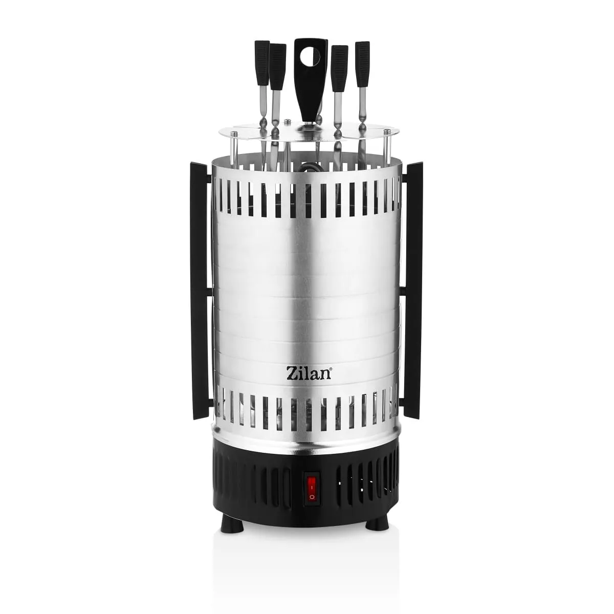 Gratar vertical electric Zilan ZLN5565, 900W, rotatie automata, 5 frigarui inox, corp aluminiu