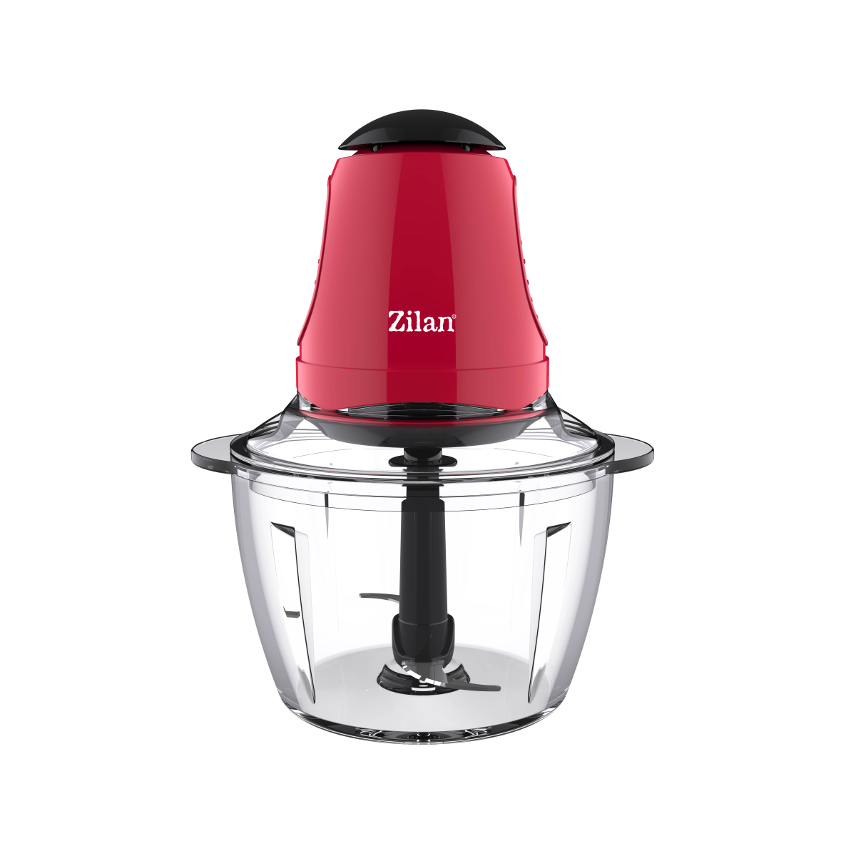 Mini tocator electric Zilan ZLN5619, rosu - 200W, vas sticla 1L, cutite inox