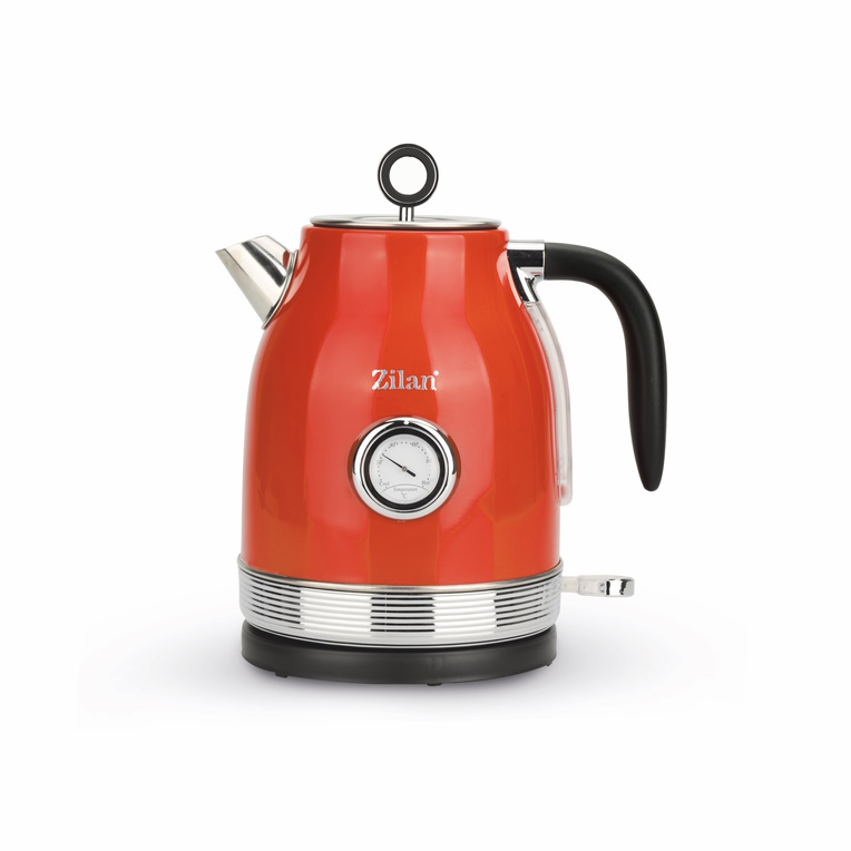 Fierbator electric ZILAN ZLN7033, Retro rosu 1.7L 2200W - design vintage cu rotire 360°