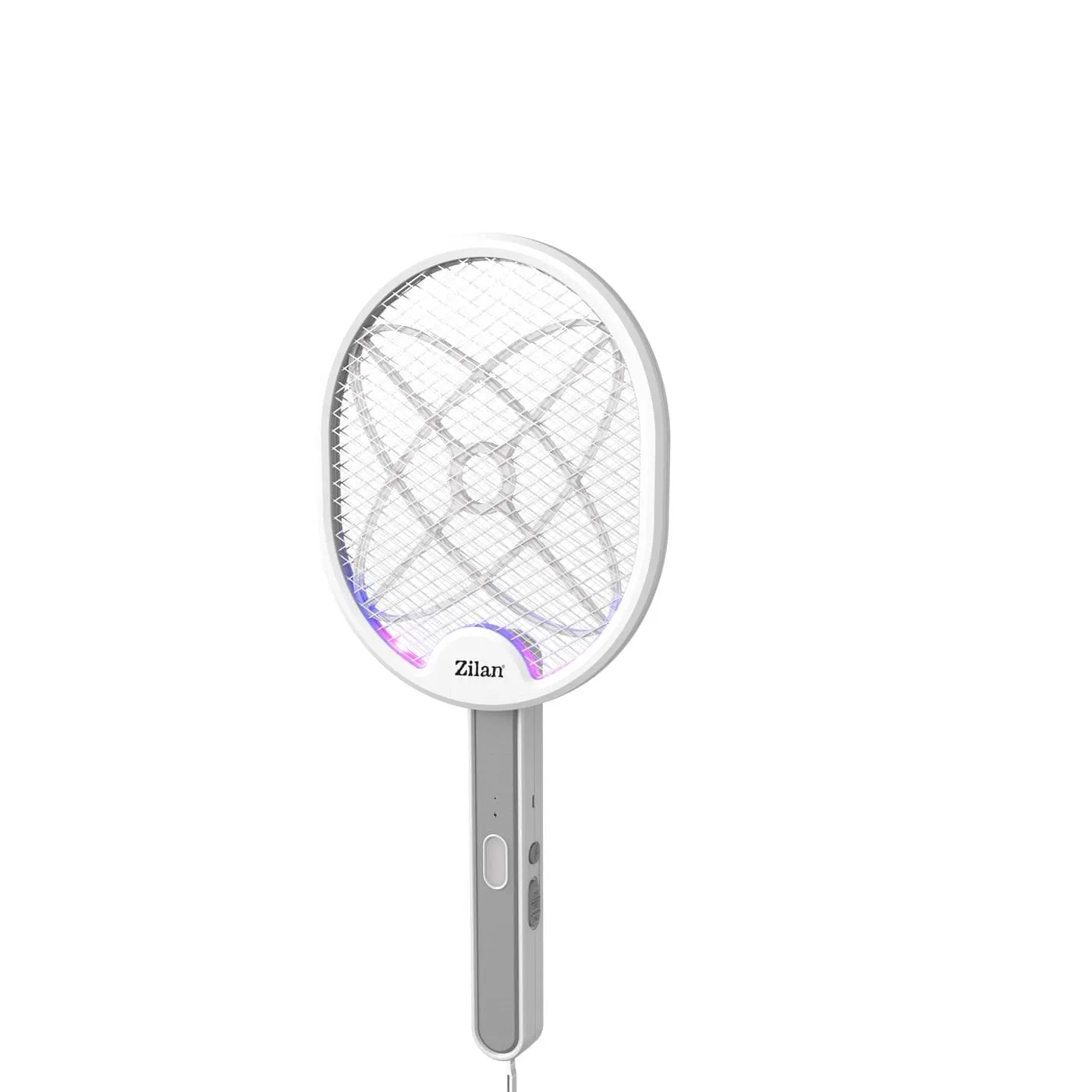 Paleta electrica Anti-Insecte Zilan ZLN7088, alba, 2800V, LED, reincarcabila cu suport