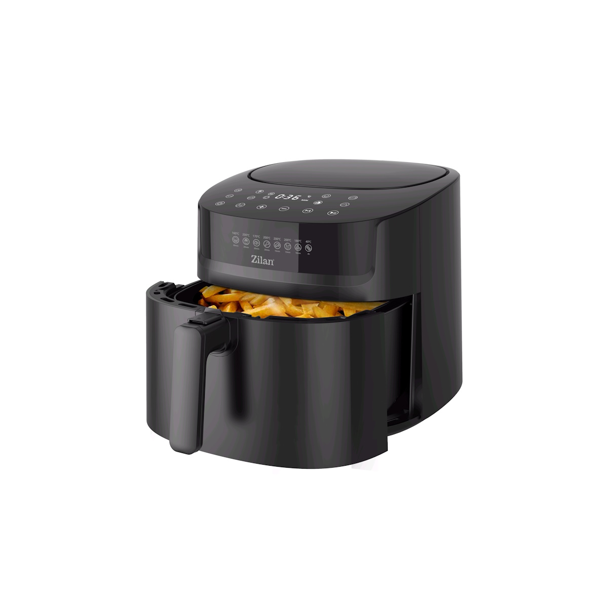 Friteuza cu aer cald Zilan ZLN7999, 6.5L, 1800W, ecran digital, panou tactil - gatire sanatoasa fara ulei