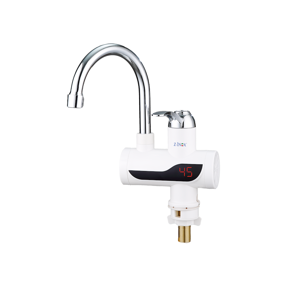 Robinet electric cu incalzire instantanee Z-Inox ZLN7866 - 3000W, ecran digital, design modern, alb
