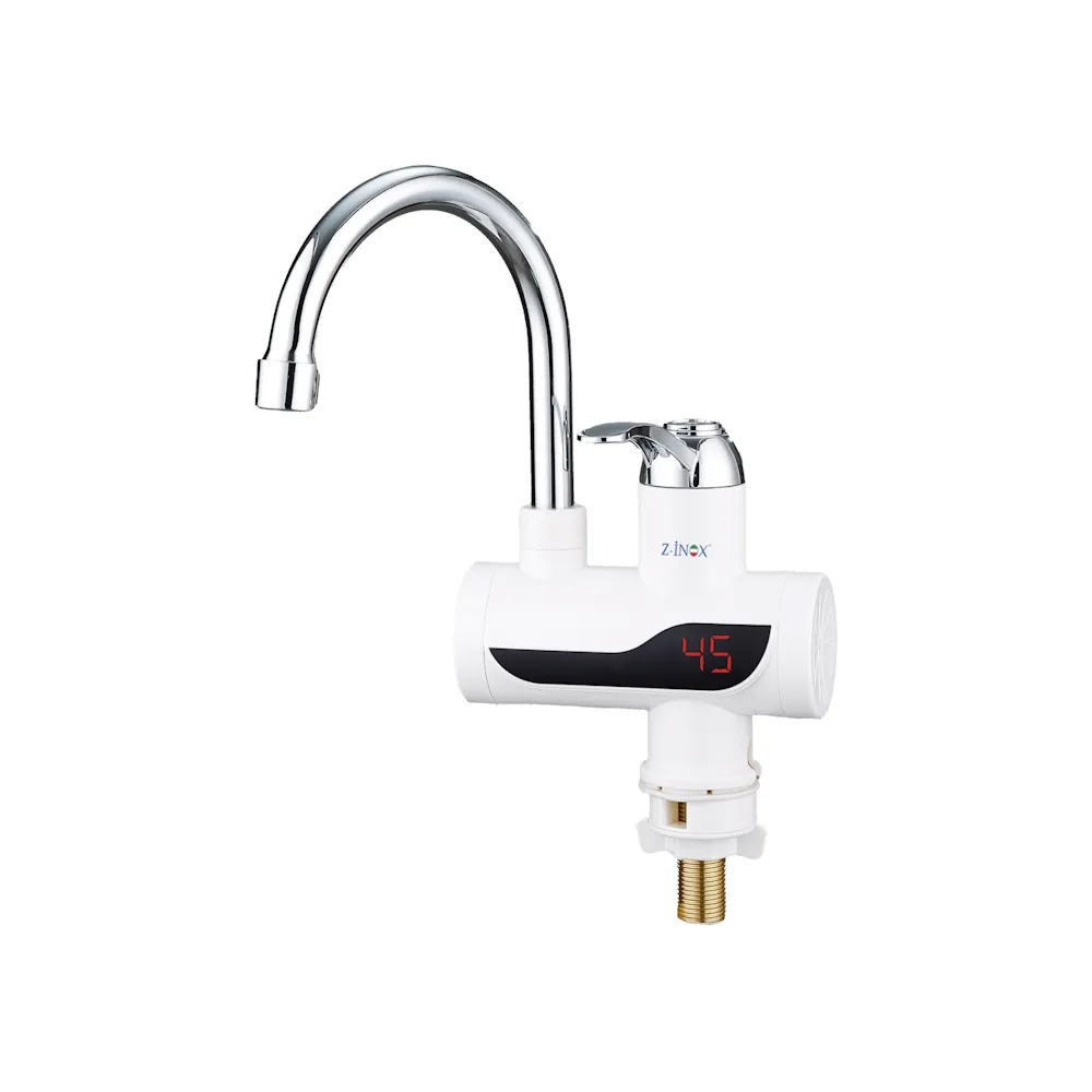 Robinet electric cu incalzire instantanee Z-Inox ZLN7866 - 3000W, ecran digital, design modern, alb