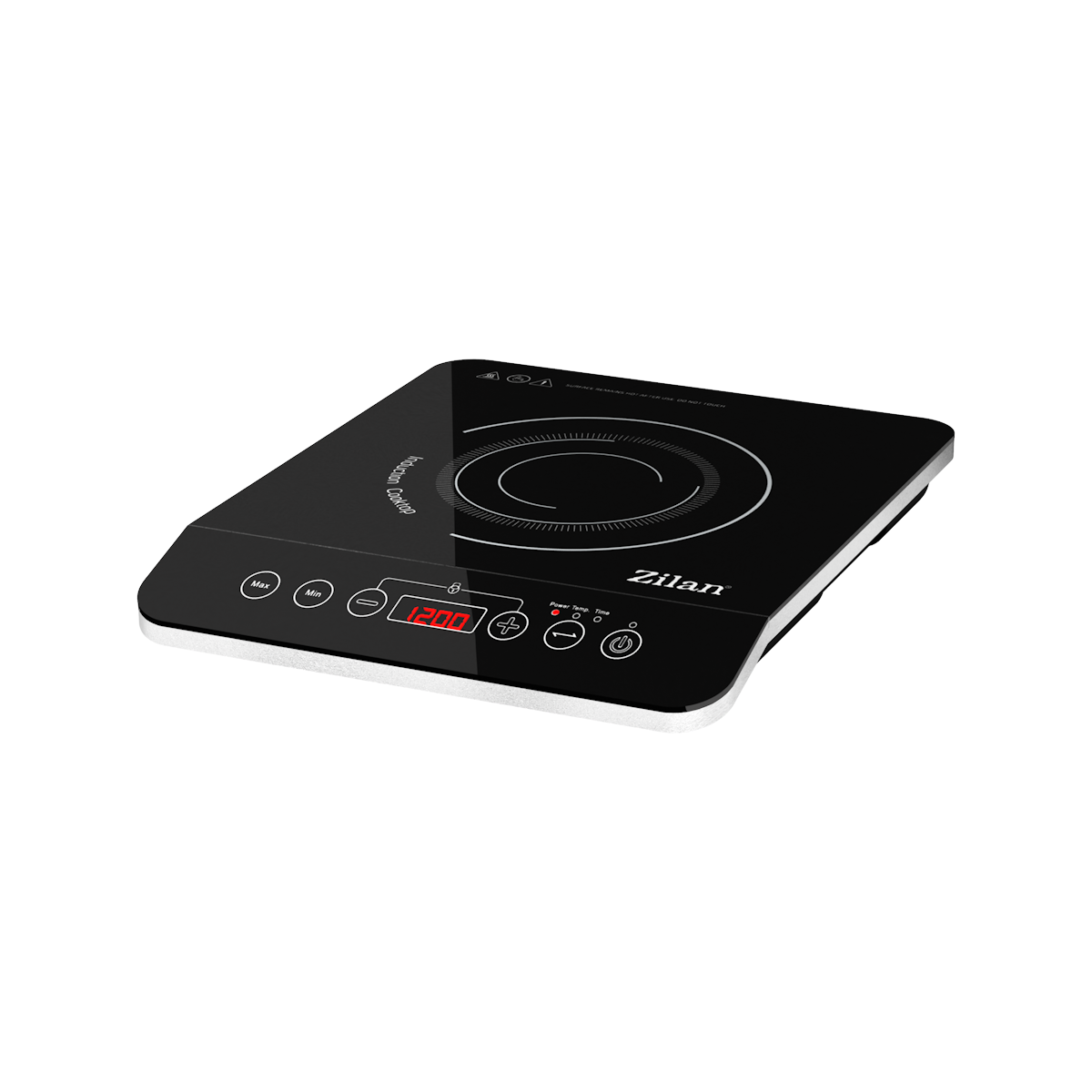 Plita cu inductie Zilan ZLN8078 - 2000W, Cristal negru, 10 functii speciale, afisaj digital