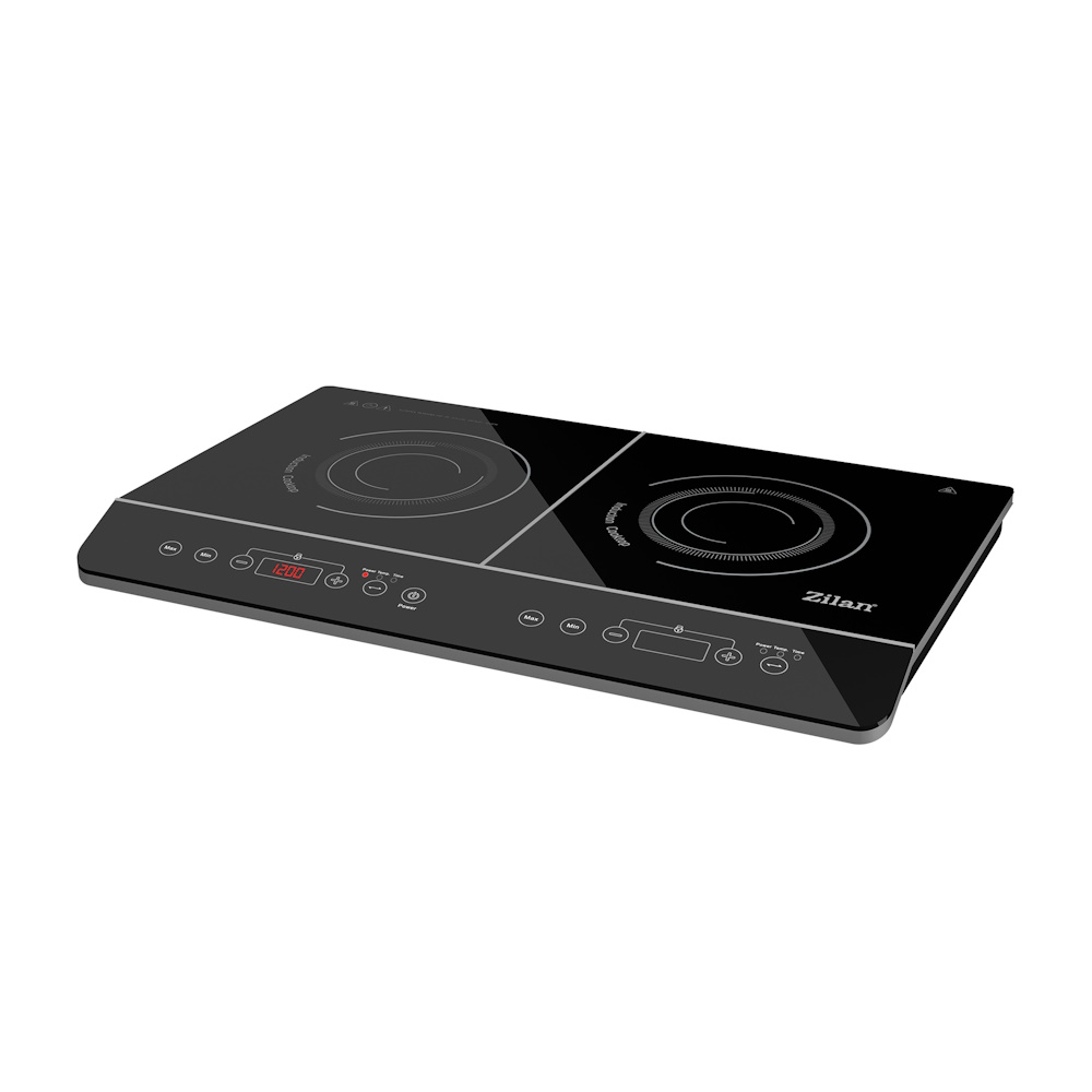 Plita cu inductie Zilan ZLN8088 - 2 ochiuri, 3500W, geam Cristal negru, design modern
