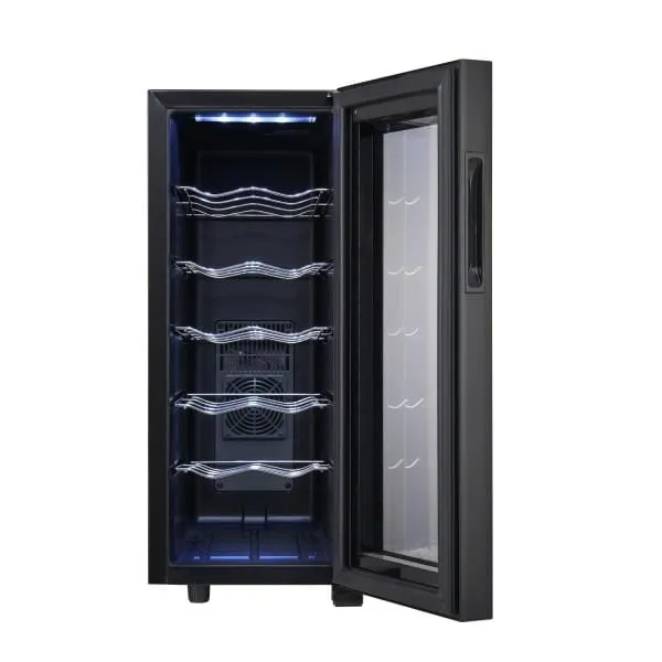 Frigider pentru vinuri Zilan ZLN4682 - 12 sticle, 33 L, iluminare LED, control termic 12-18°C
