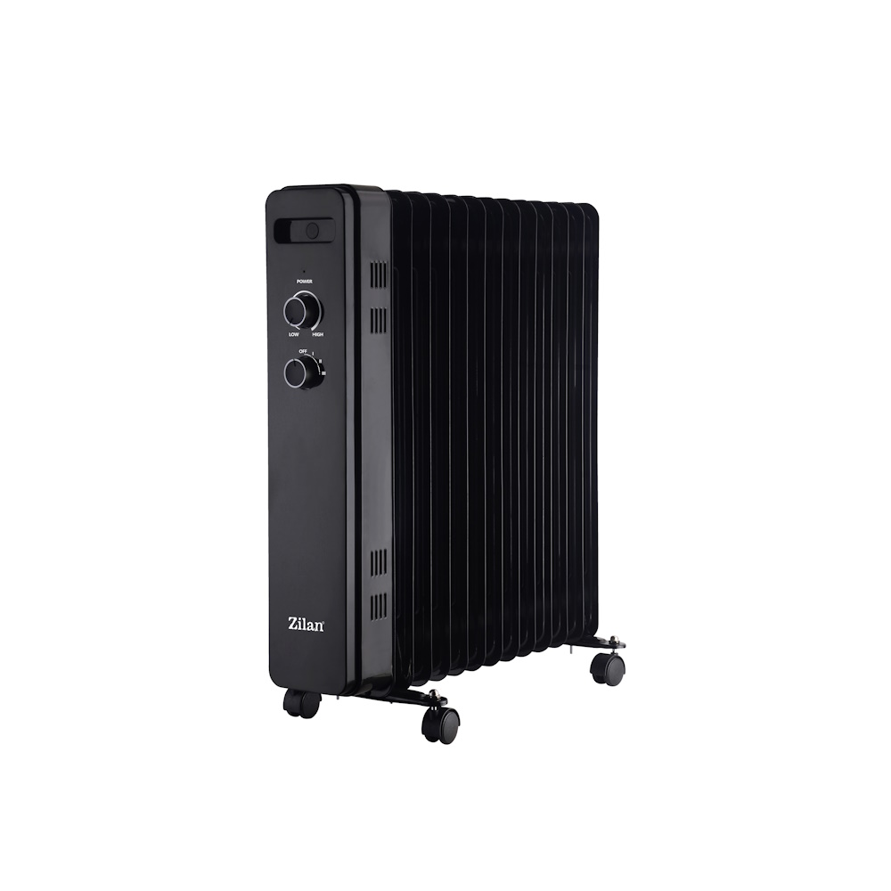 Calorifer electric Zilan ZLN8467 - 2500W, 13 elementi, termostat protectie, design mobil cu roti