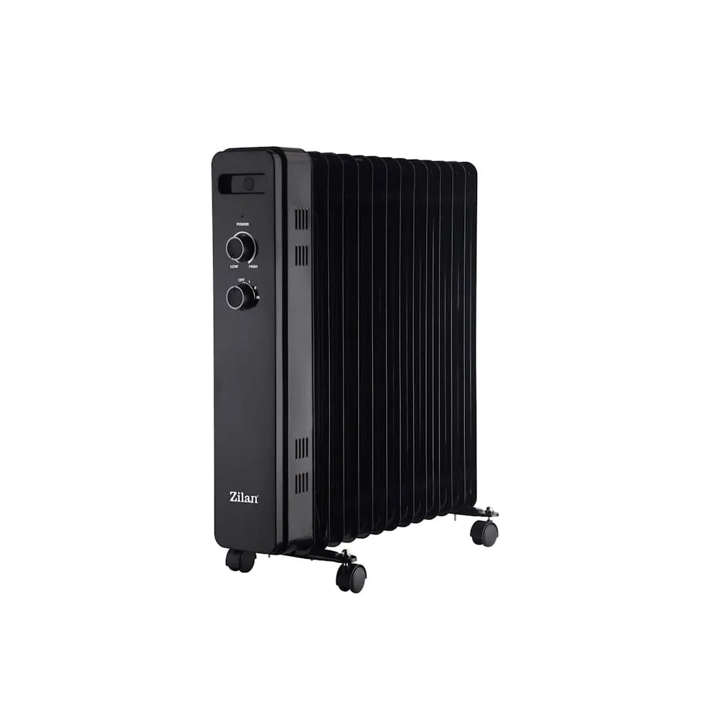 Calorifer electric Zilan ZLN8467 - 2500W, 13 elementi, termostat protectie, design mobil cu roti