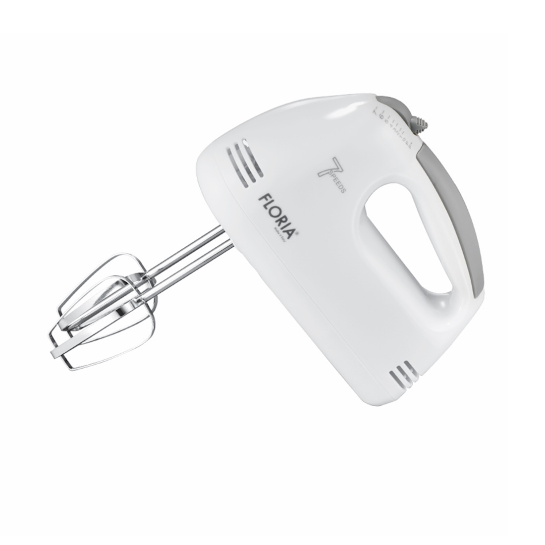 Mixer de mana Floria ZLN7565 - 100W, 7 viteze, design ergonomic, alb + accesorii incluse