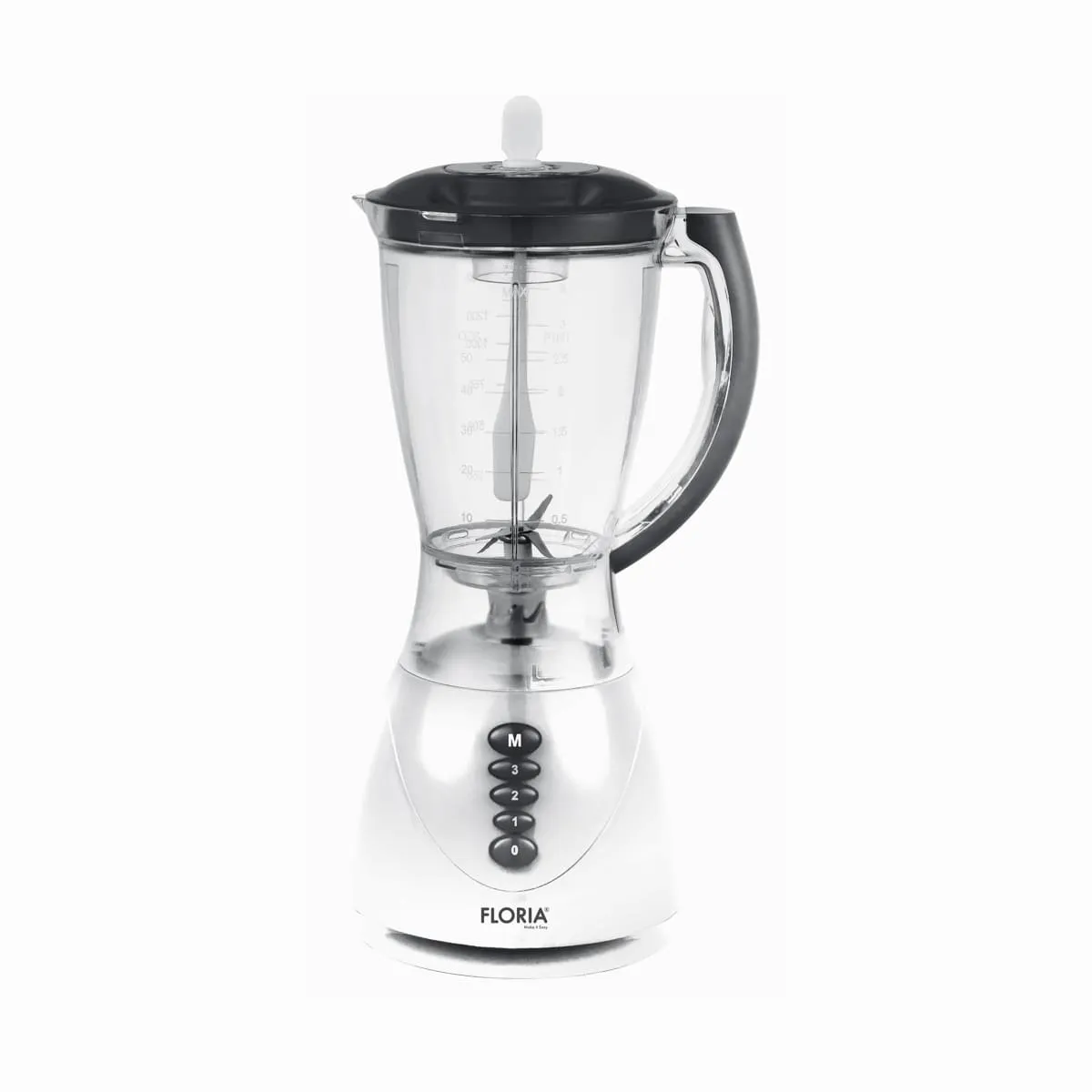 Blender FLORIA ZLN3081 300W, capacitate 1,5L, 3 viteze + functie Pulse - alb