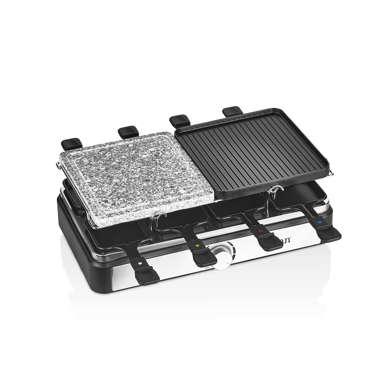 Gratar electric cu Raclette Zilan ZLN8863 - placa din piatra si aluminiu, 1400W, 8 persoane