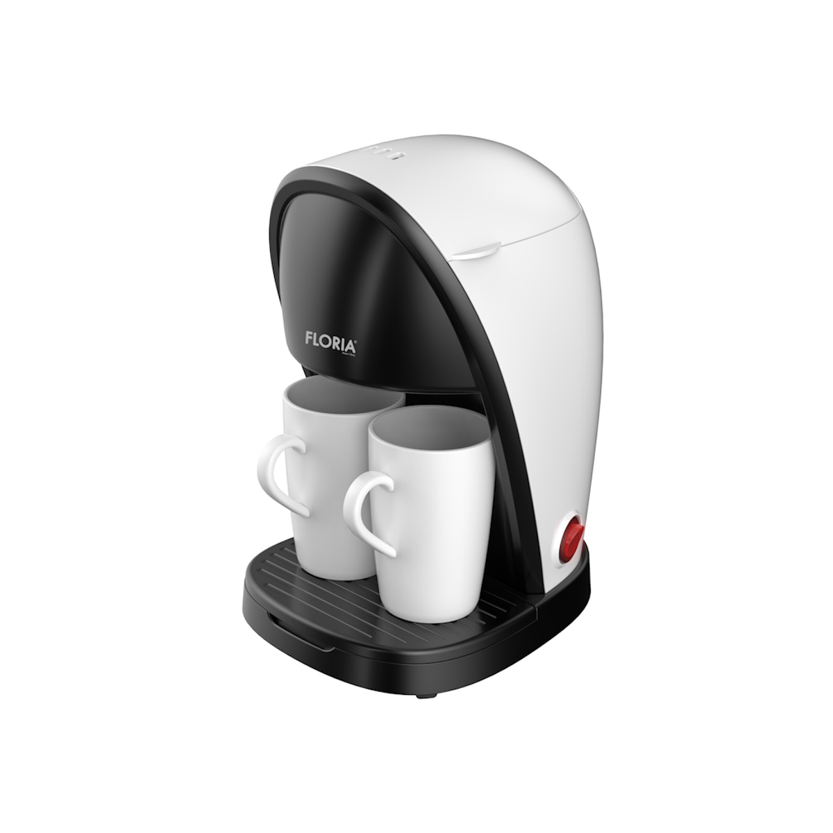 Aparat de cafea Floria ZLN9298 - 450W, filtru nailon, 2 cani incluse, design compact, alb