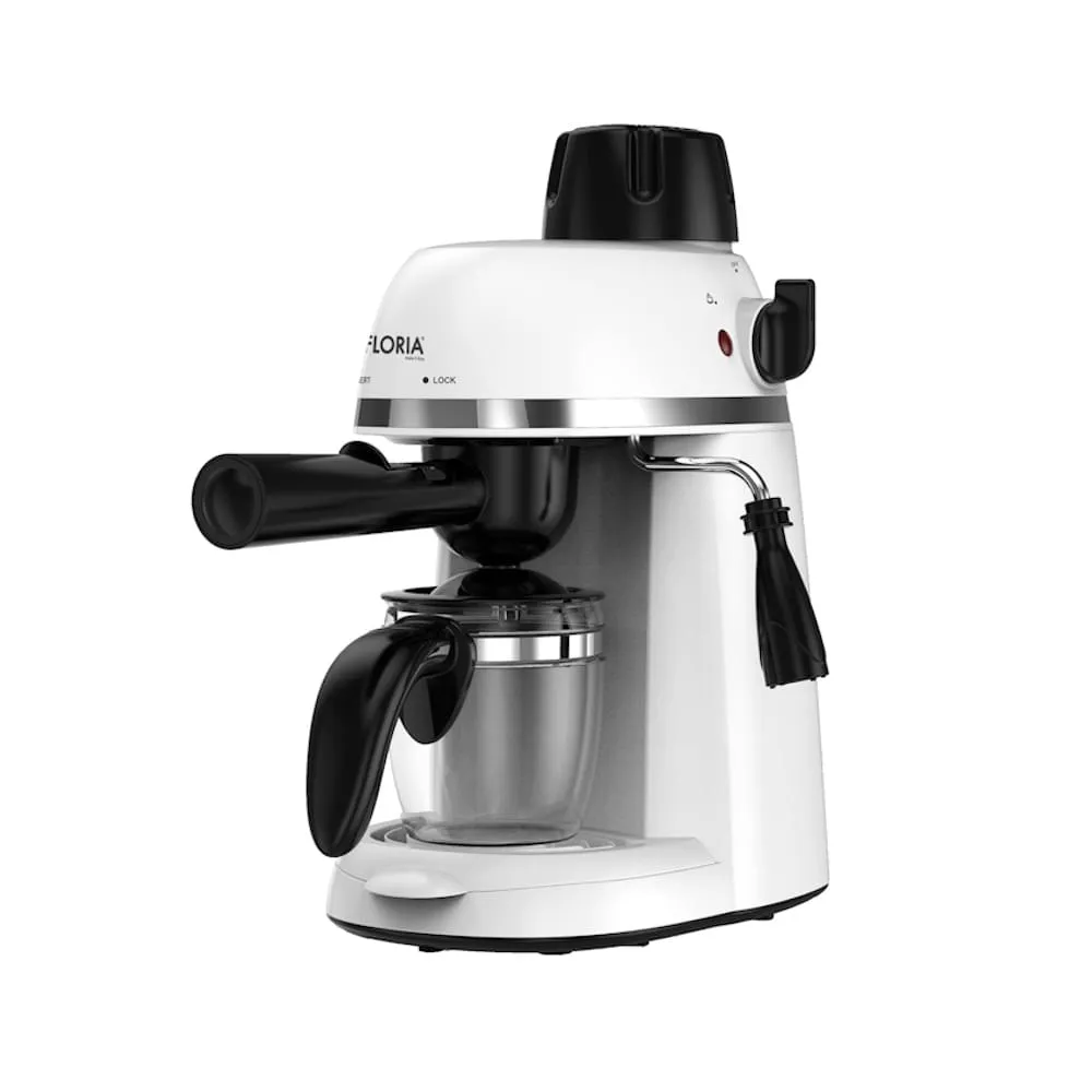 Espressor Floria ZLN9359, alb 800W - cafea perfecta cu presiune 3,5 Bari pentru 4 cesti
