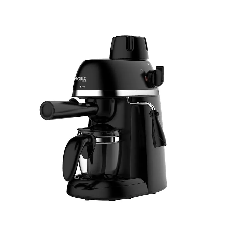 Espressor Floria ZLN9358, negru 800W - cafeaua perfecta cu presiune 3,5 Bari, 4 cesti