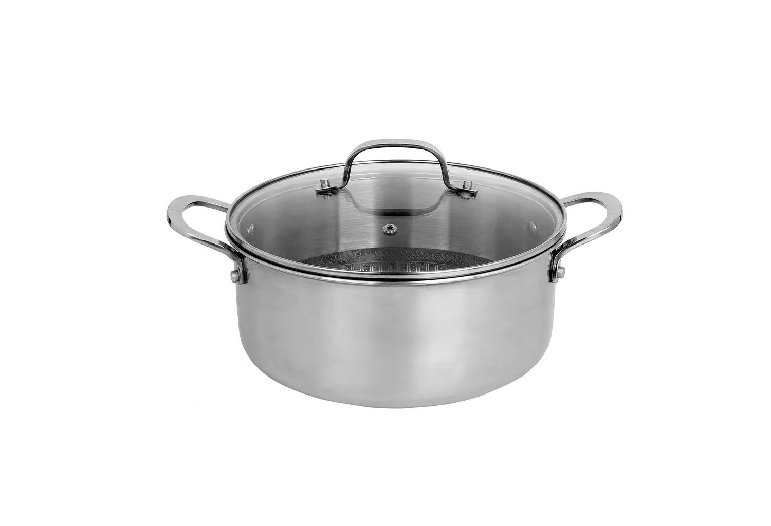 Oala Zilan ZLN9648 Tri-Ply cu capac - inox antiaderent 24cm, 4,3L - compatibila inductie
