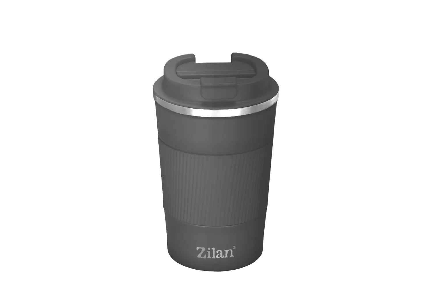 Cana termos cafea Zilan ZLN9879 - 380ml, inox, perete dublu, mentine temperatura 8h, gri