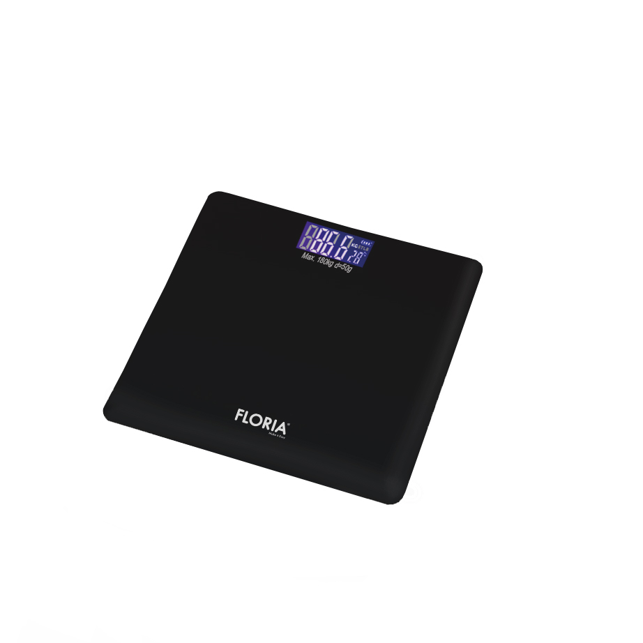 Cantar corporal electronic Floria ZLN7684 - Sticla securizata, capacitate 180kg, display LCD, precizie 50g