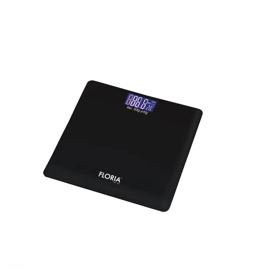 Cantar corporal electronic Floria ZLN7684 - Sticla securizata, capacitate 180kg, display LCD, precizie 50g