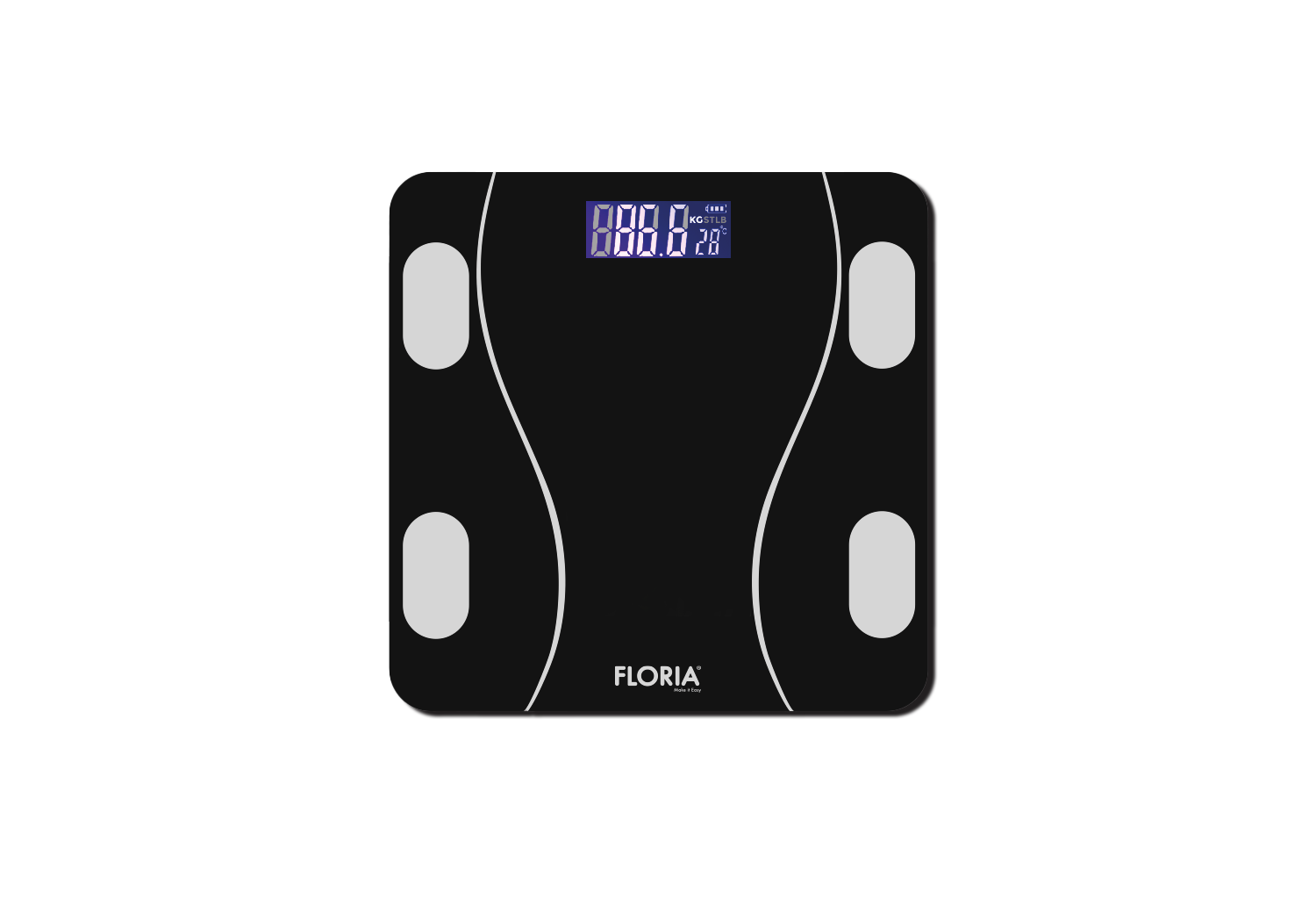 Cantar corporal inteligent Zilan ZLN8962 - Sticla securizata, 3-180kg, aplicatie OKOK, display LCD