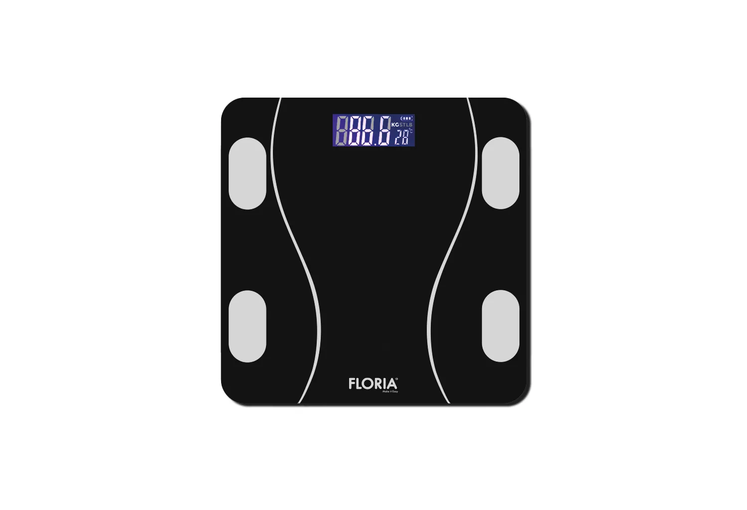 Cantar corporal inteligent Zilan ZLN8962 - Sticla securizata, 3-180kg, aplicatie OKOK, display LCD