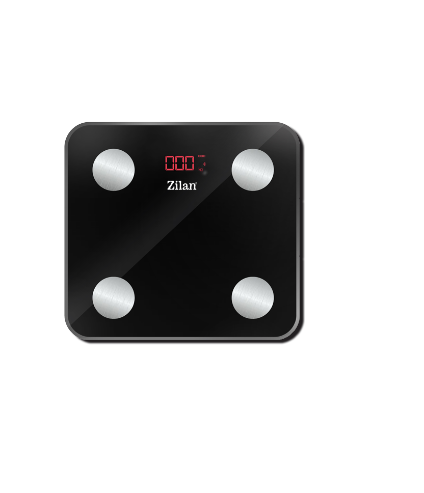 Cantar corporal digital Zilan ZLN9007 - sticla securizata, 180kg, aplicatie smart OKOK, display LED