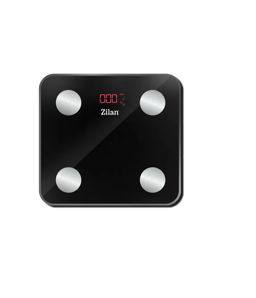 Cantar corporal digital Zilan ZLN9007 - sticla securizata, 180kg, aplicatie smart OKOK, display LED