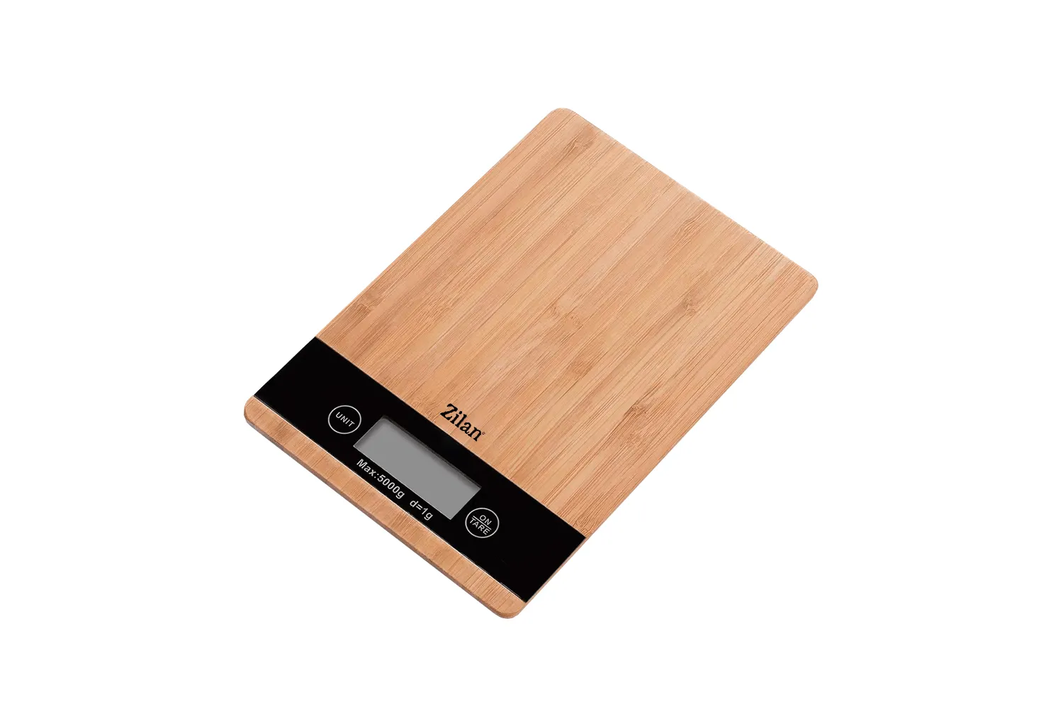 Cantar digital de bucatarie Zilan ZLN8989 - display LCD, capacitate 5kg, precizie 2g, bambus