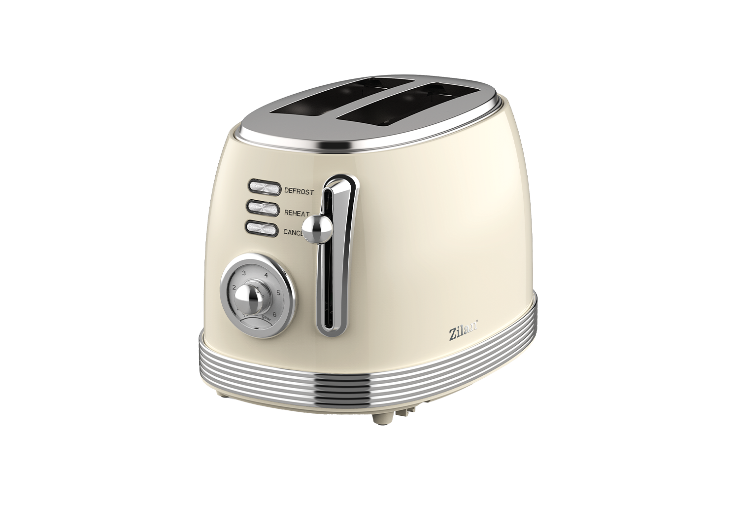 Prajitor de paine retro Zilan ZLN1191, 2 felii, 850W, 6 trepte, timer, dezghetare
