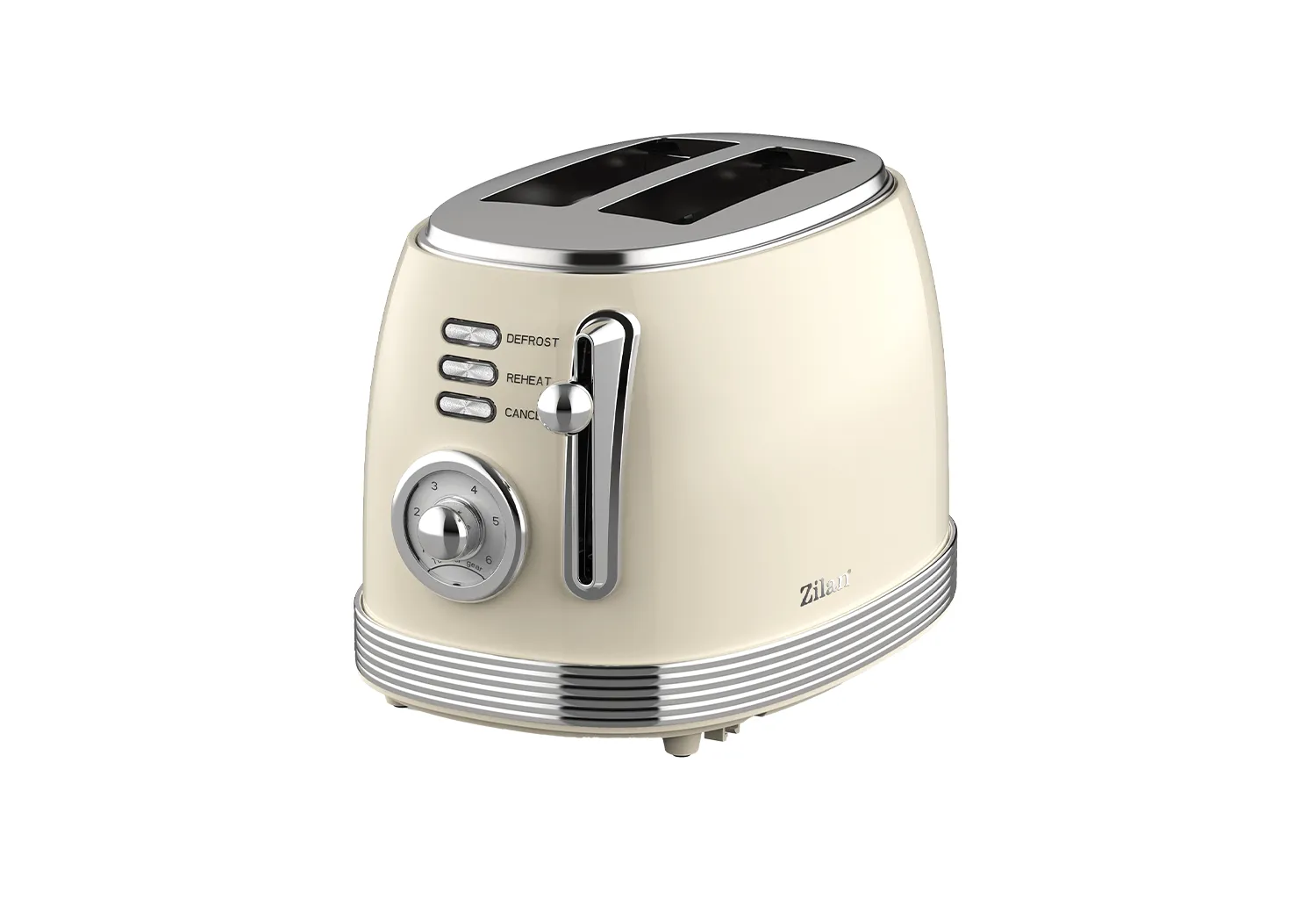 Prajitor de paine retro Zilan ZLN1191, 2 felii, 850W, 6 trepte, timer, dezghetare