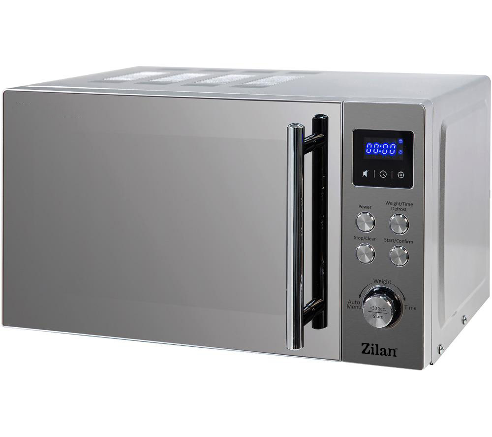 Cuptor cu microunde digital Zilan ZLN1238 - 700W, 20L, dezghetare automata, afisaj LED, panou inox